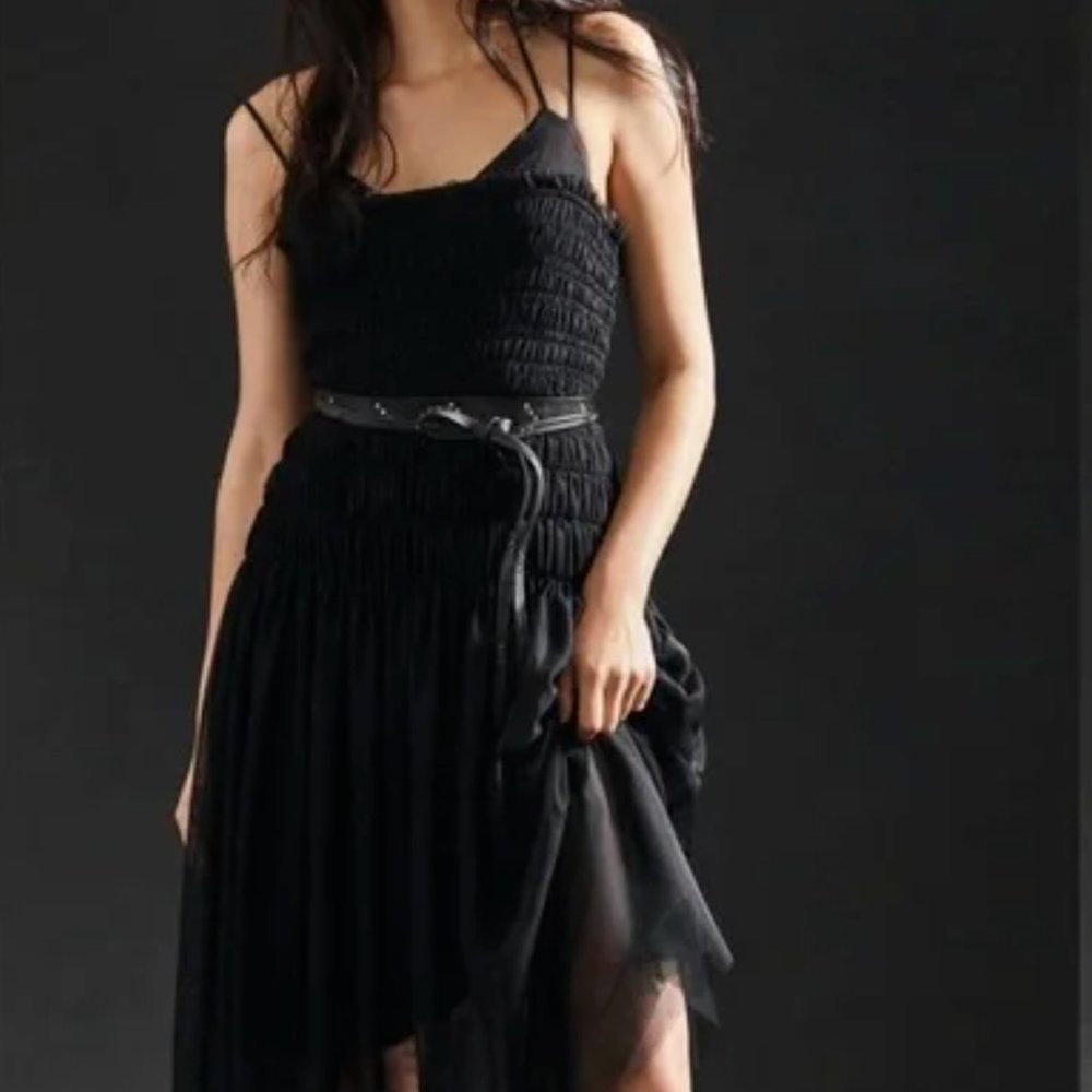 ANTHROPOLOGIE NWT Strappy Tulle Dress Size SP. (BLACK)